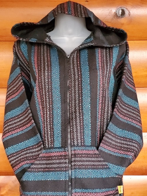 Turquoise Blue Coral Multi Baja Hoodie - Bonfire Baja Hoodies