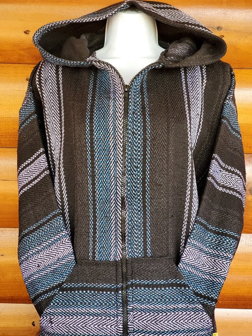 Blue Grey Black Baja Hoodie - Bonfire Baja Hoodies