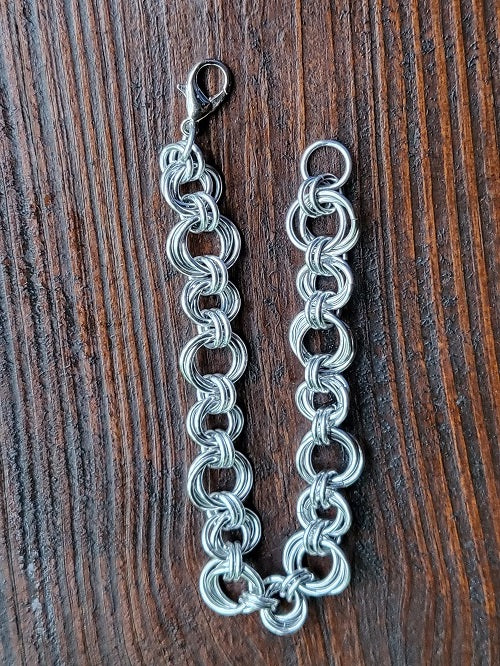 Roses Silver Chain Maille Bracelet - Bonfire Baja Hoodies