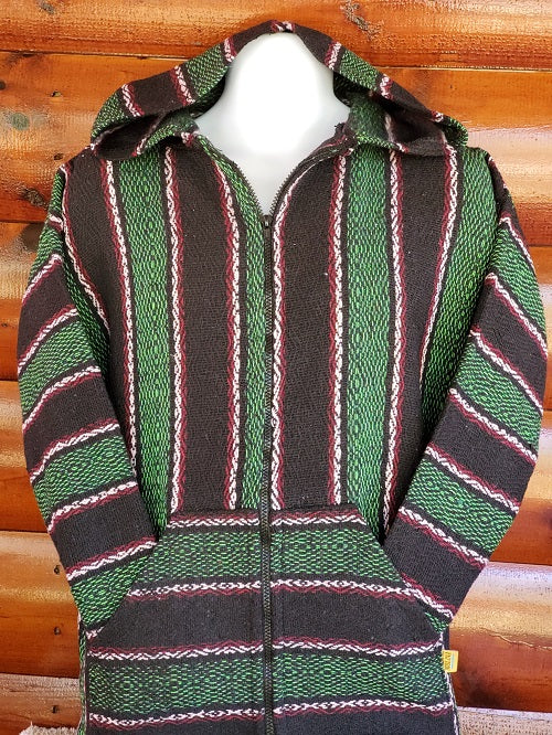 Green Black Burgundy Baja Hoodie - Bonfire Baja Hoodies