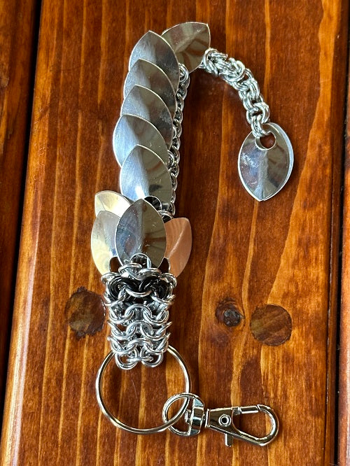 Baby Dragon Silver Chain Maille KeyChain - Bonfire Baja Hoodies