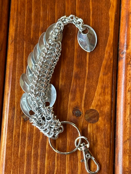 Baby Dragon Silver Chain Maille KeyChain - Bonfire Baja Hoodies