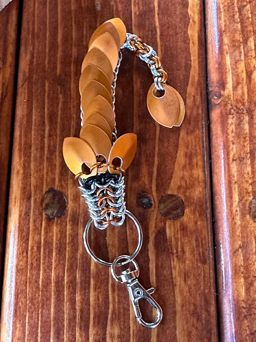 Baby Dragon Orange Chain Maille KeyChain - Bonfire Baja Hoodies