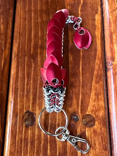 Baby Dragon Red Chain Maille KeyChain - Bonfire Baja Hoodies