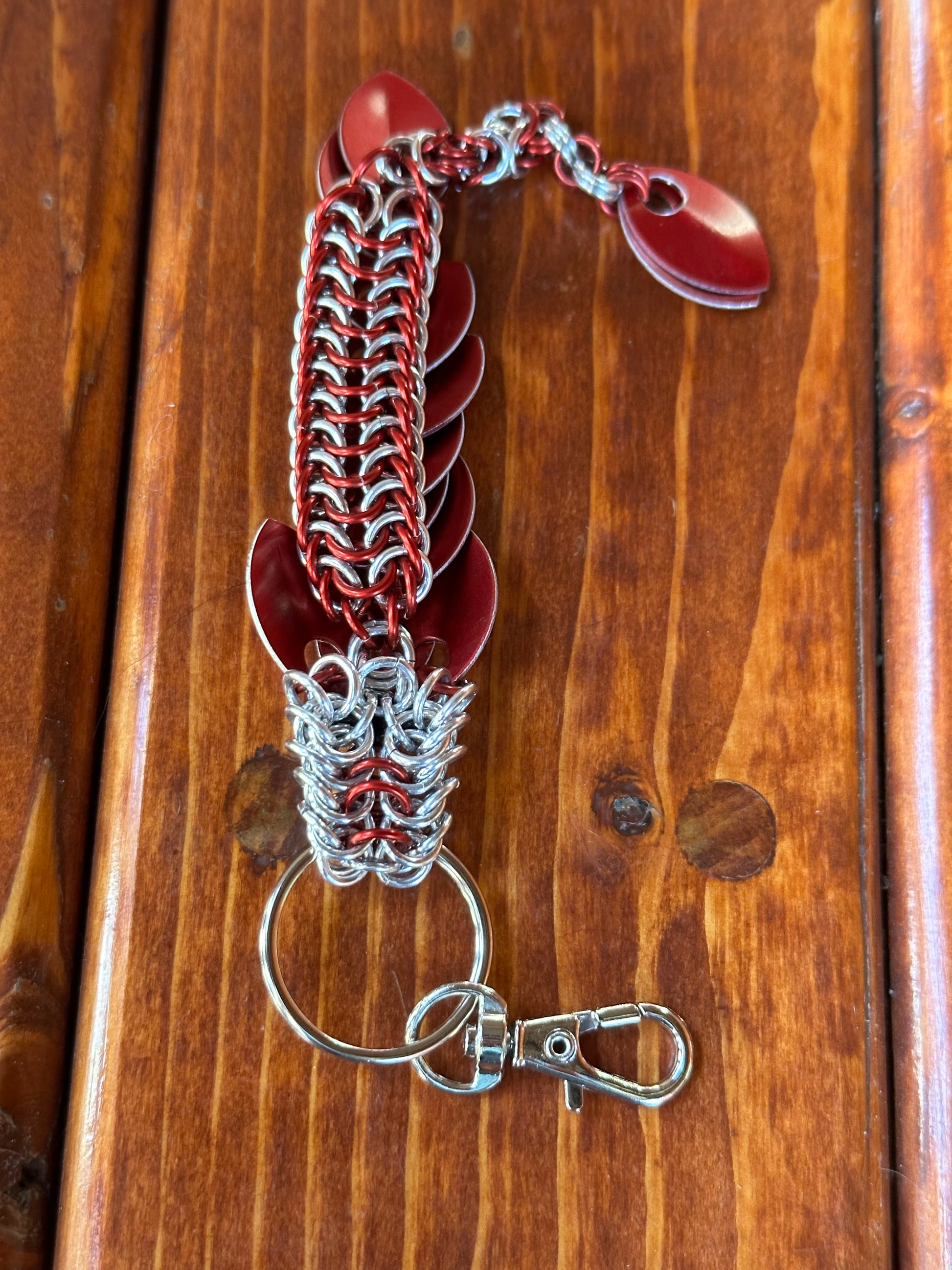 Baby Dragon Red Chain Maille KeyChain - Bonfire Baja Hoodies