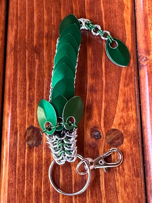 Baby Dragon Green Chain Maille KeyChain - Bonfire Baja Hoodies