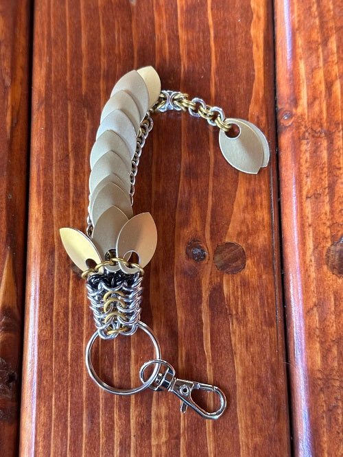 Baby Dragon Gold Chain Maille KeyChain - Bonfire Baja Hoodies