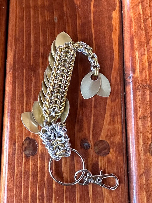 Baby Dragon Gold Chain Maille KeyChain - Bonfire Baja Hoodies
