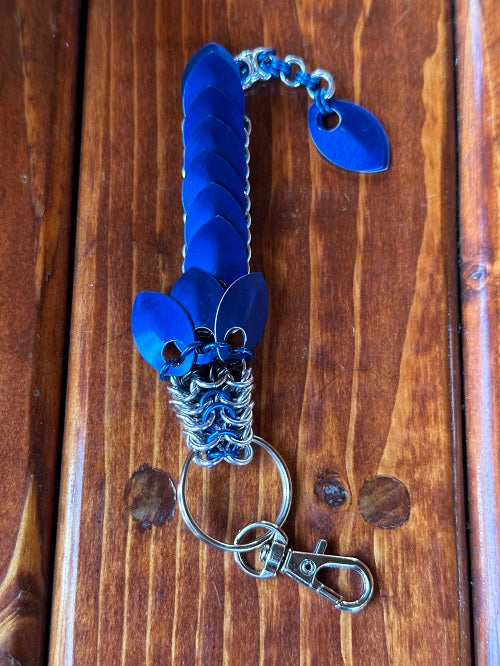 Baby Dragon Blue Chain Maille KeyChain - Bonfire Baja Hoodies