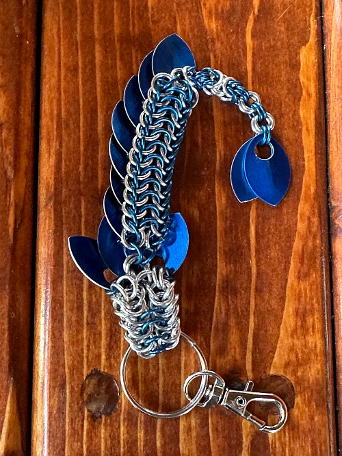 Baby Dragon Blue Chain Maille KeyChain - Bonfire Baja Hoodies