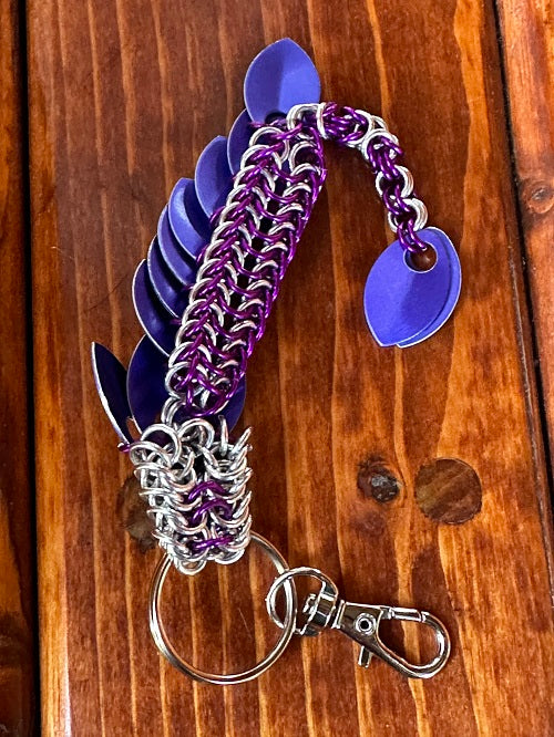 Baby Dragon Purple Chain Maille KeyChain - Bonfire Baja Hoodies