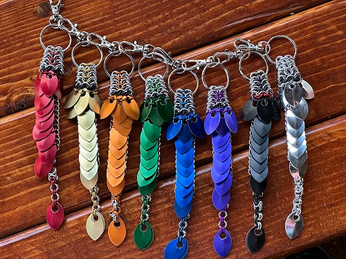Baby Dragon Chain Maille KeyChain - Bonfire Baja Hoodies