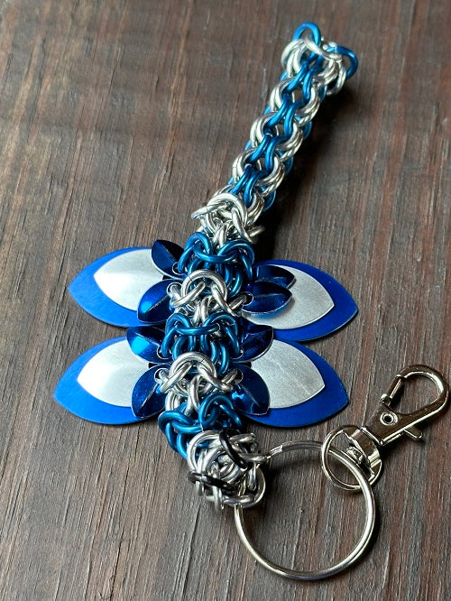 DragonFly Blue Chain Maille KeyChain - Bonfire Baja Hoodies