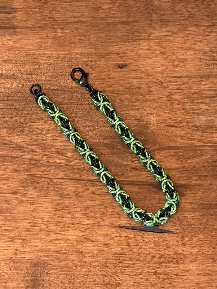 Byzantine Black Lime Chain Maille Bracelet - Bonfire Baja Hoodies