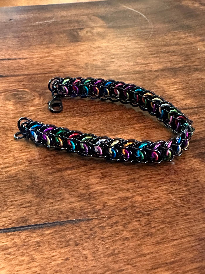 Garter Belt Graffiti Chain Maille Bracelet - Bonfire Baja Hoodies