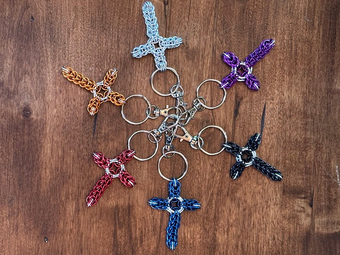 Persian Cross Chain Maille KeyChain - Bonfire Baja Hoodies