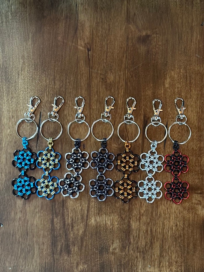 Japanese Flower Chain Maille KeyChain - Bonfire Baja Hoodies