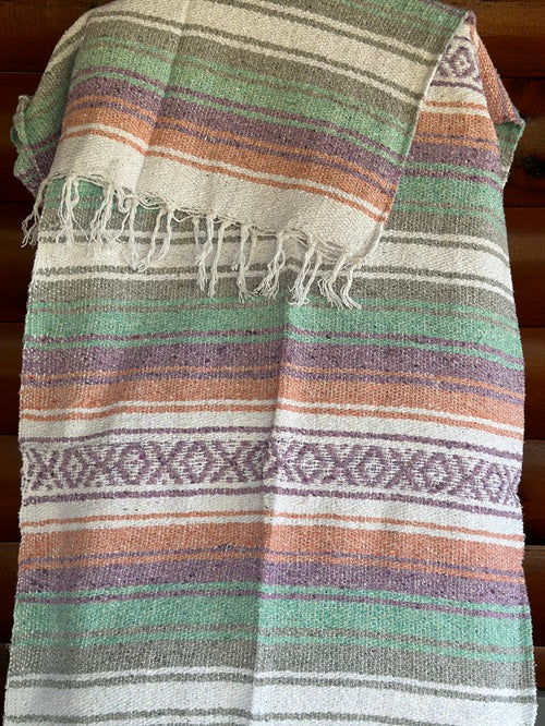Turquoise Royal Black Classic Mexican Blanket - Bonfire Baja Hoodies