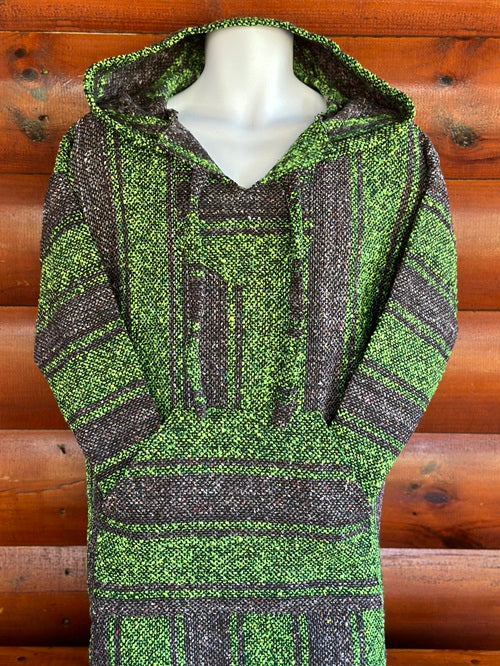 Lime Green Grey Baja Hoodie - Bonfire Baja Hoodies