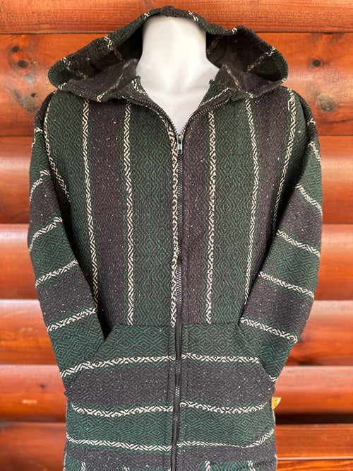 Green Black Tan Baja Hoodie - Bonfire Baja Hoodies