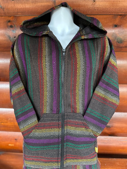 Black Multi Purple Gold Baja Hoodie - Bonfire Baja Hoodies