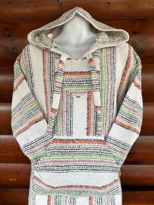Green Orange Pink White Multi Baja Hoodie - Bonfire Baja Hoodies