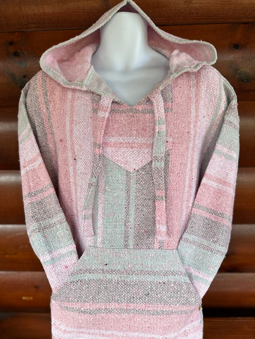 Pink Green Grey Baja Hoodie - Bonfire Baja Hoodies