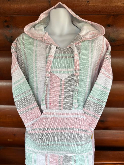 Pink Green Grey Baja Hoodie - Bonfire Baja Hoodies