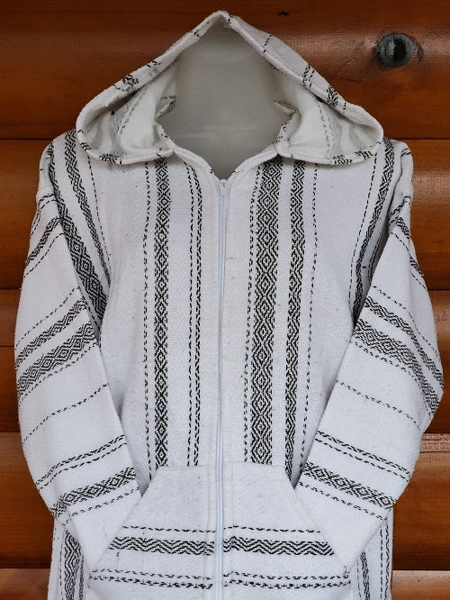 White and Black Baja Hoodie - Bonfire Baja Hoodies