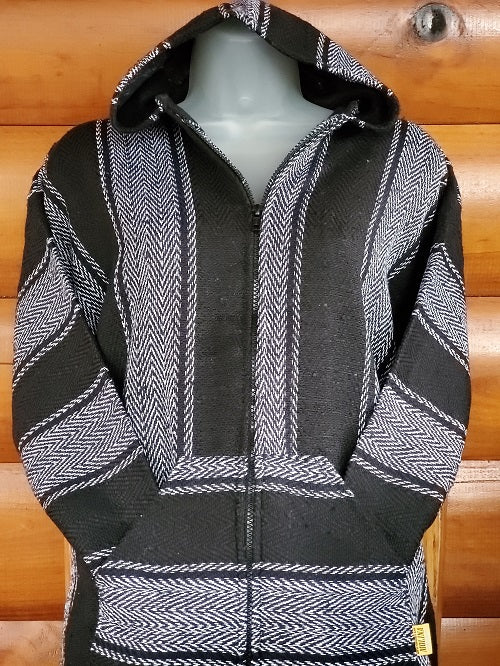 Black and White Baja Hoodie - Bonfire Baja Hoodies