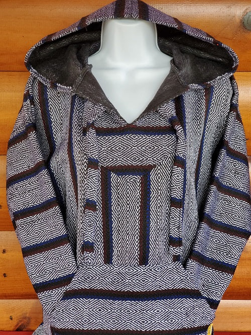 Denim Gray Red Blue Baja Hoodie - Bonfire Baja Hoodies