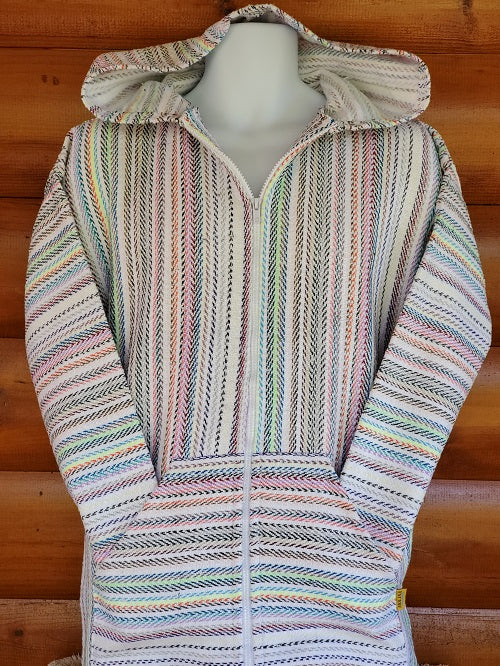 White Multi Baja Hoodie - Bonfire Baja Hoodies