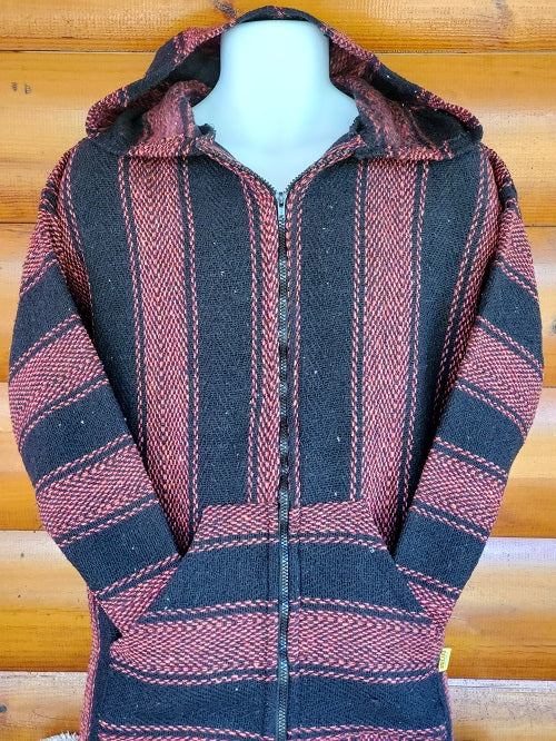 Light Burgundy Black Baja Hoodie - Bonfire Baja Hoodies