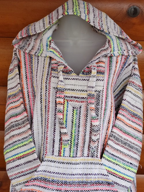 White Neon Multi Baja Hoodie - Bonfire Baja Hoodies