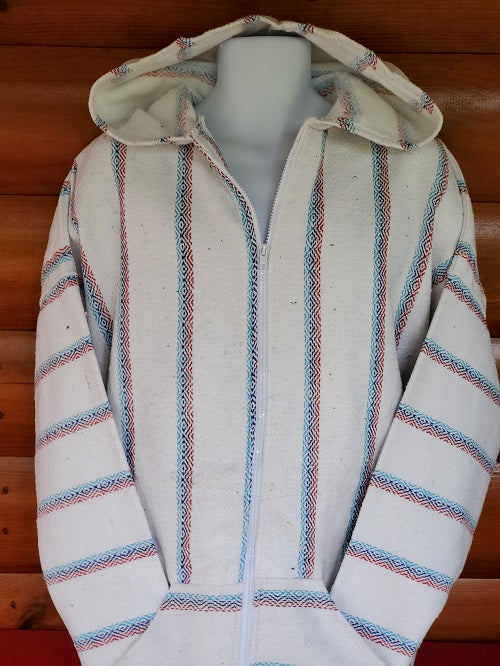 White Blue Red Baja Hoodie - Bonfire Baja Hoodies