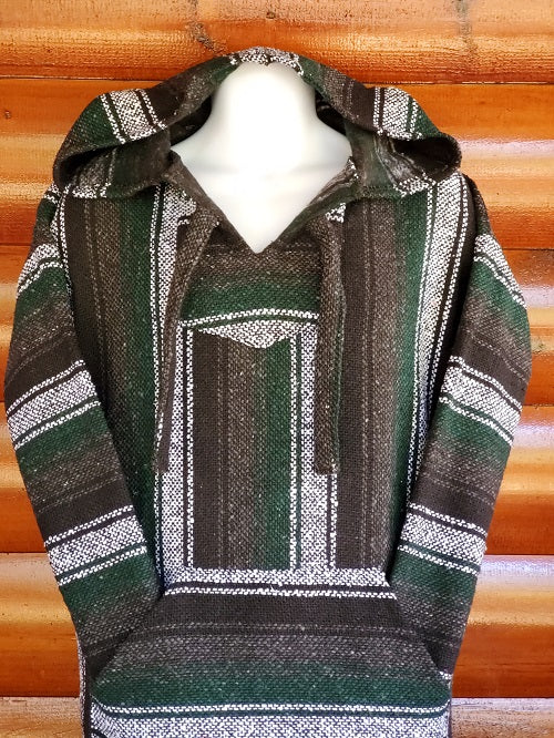 Green Black White Baja Hoodie - Bonfire Baja Hoodies