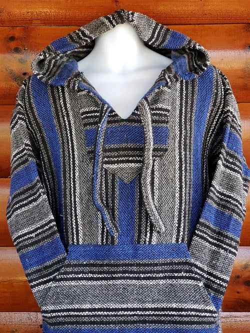 Blue Black Grey White Baja Hoodie– Bonfire Baja Hoodies