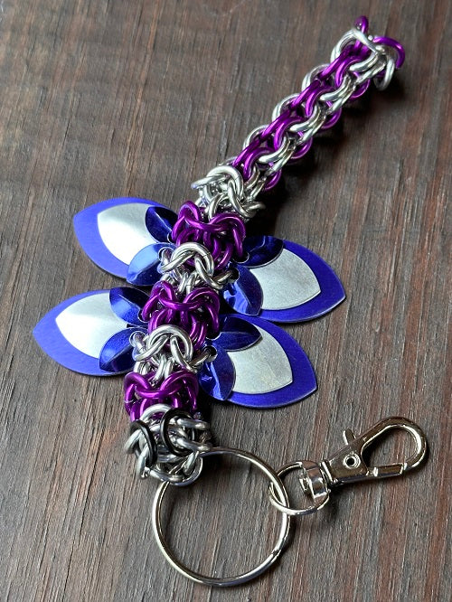 DragonFly Purple Chain Maille KeyChain - Bonfire Baja Hoodies