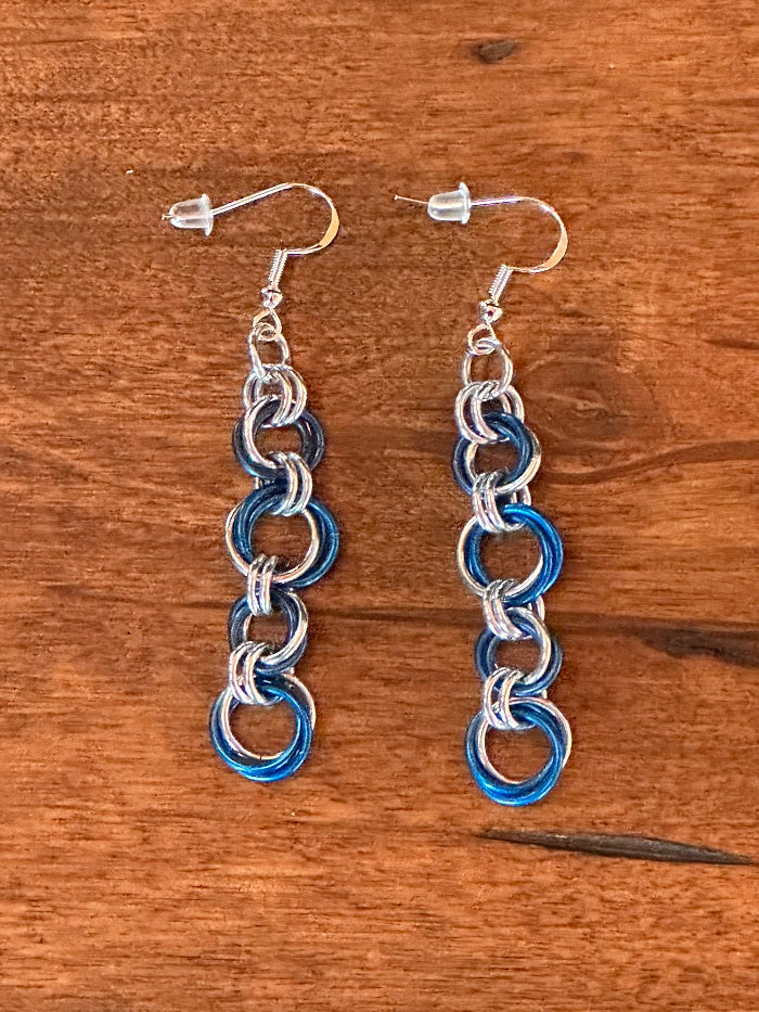 Roses Blue Chain Maille Earrings - Bonfire Baja Hoodies
