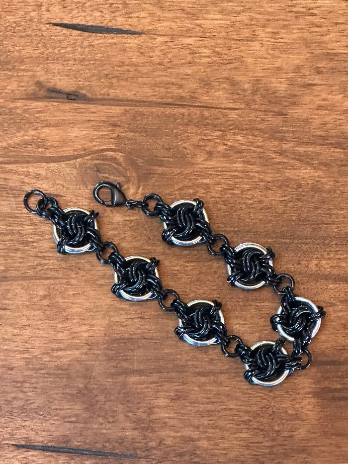 Infinity Knot Black Chain Maille Bracelet - Bonfire Baja Hoodies