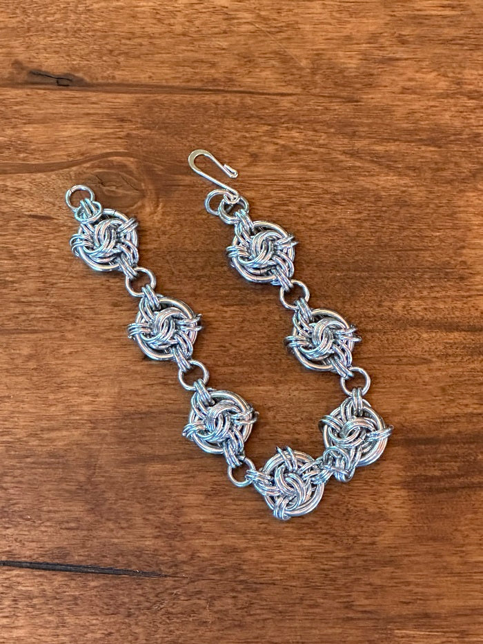 Infinity Knot Silver Chain Maille Bracelet - Bonfire Baja Hoodies