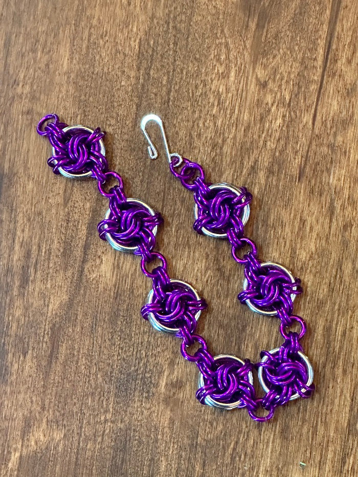 Infinity Knot Purple Chain Maille Bracelet - Bonfire Baja Hoodies