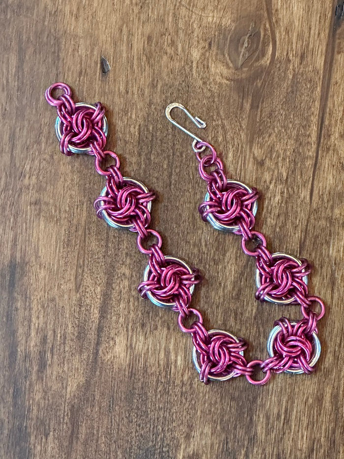Infinity Knot Pink Chain Maille Bracelet - Bonfire Baja Hoodies