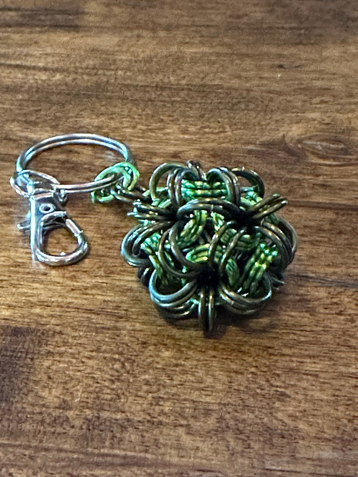 Ball N Chain Olive and Lime Chain Maille KeyChain - Bonfire Baja Hoodies