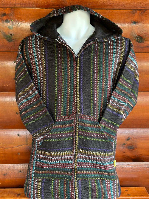 Black Green Brown Multi Baja Hoodie