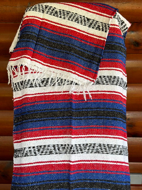 Red White Blue Classic Mexican Blanket - Bonfire Baja Hoodies