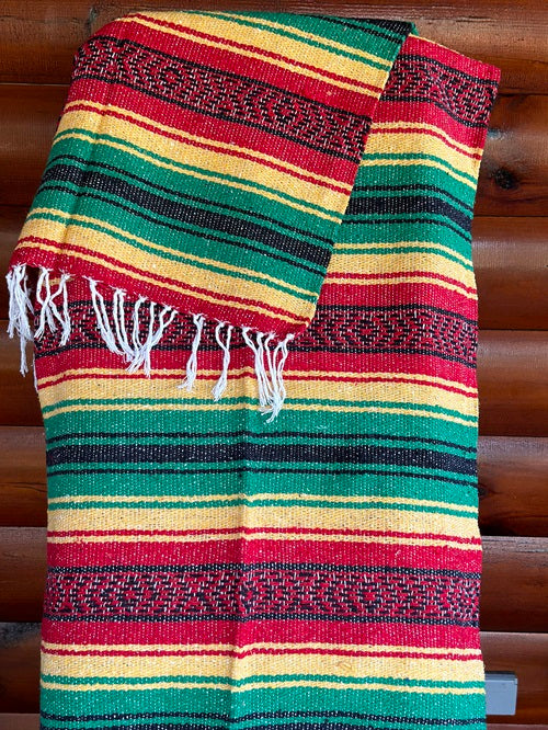 Rasta Colors Classic Mexican Blanket - Bonfire Baja Hoodies