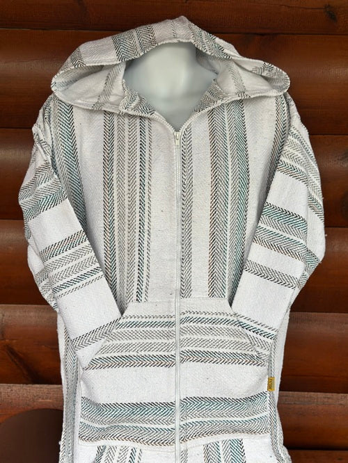 White Green Brown Grey Multi Baja Hoodie