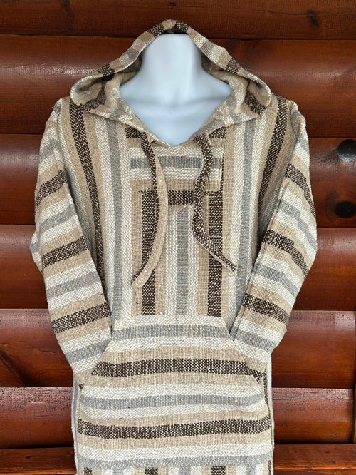 Brown Tan Grey Multi Baja Hoodie - Bonfire Baja Hoodies