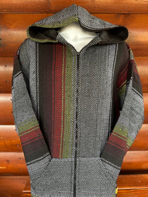 Grey Black Red Yellow Baja Hoodie - Bonfire Baja Hoodies